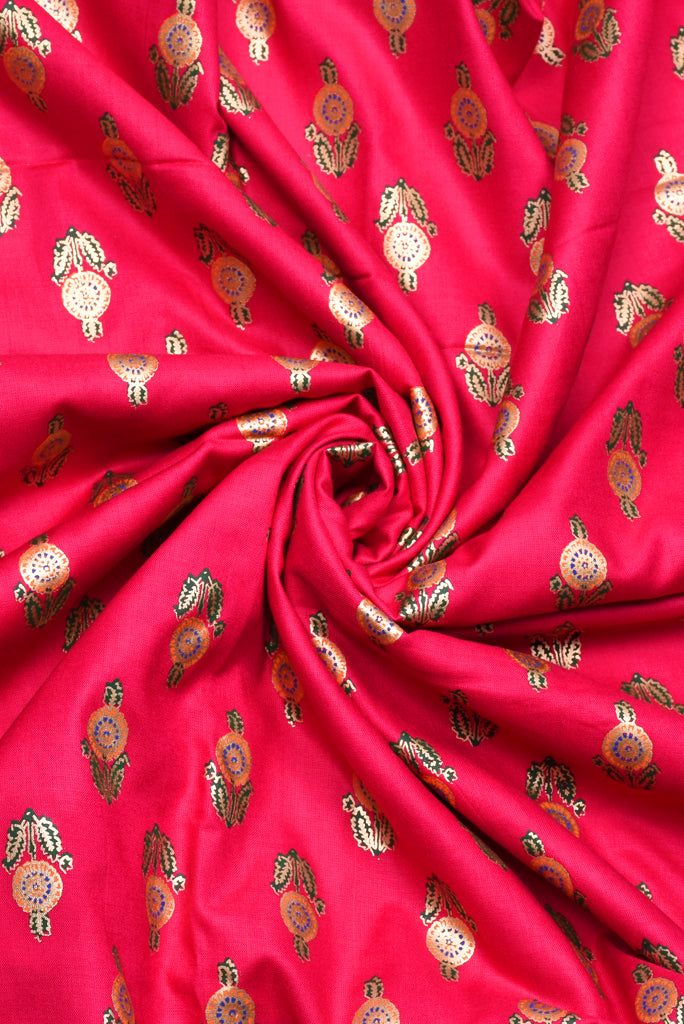 Torch Gold  Flower Print Rayon Fabric