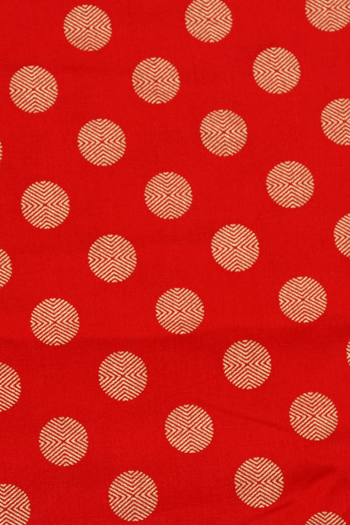 Fire Engine Red Poka Dot Print Rayon Fabric