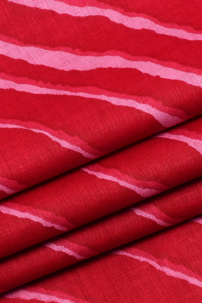 Pink Leheriya Cotton Fabric