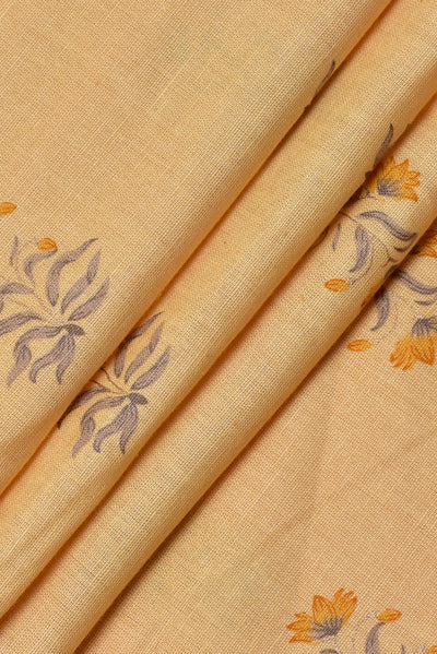Light Orange Tree Print Cotton Fabric