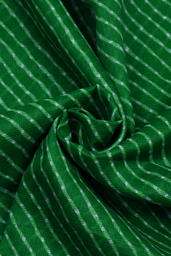 Dark Green Leheriya  Kota Doria Fabric