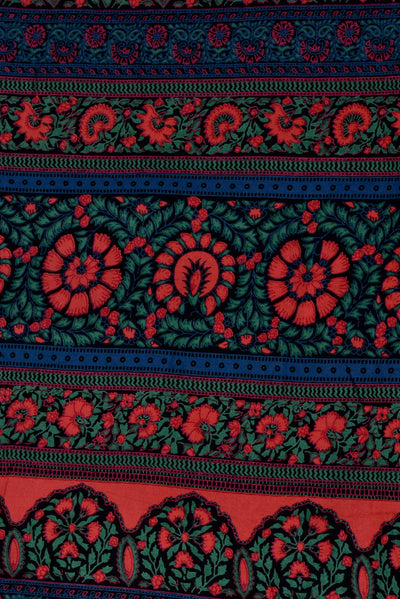 Multicolour Flower Print Rayon Fabric