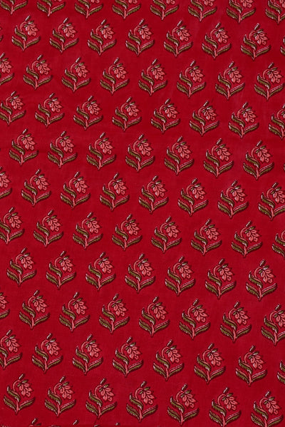 Red Tree Print Cotton Fabric