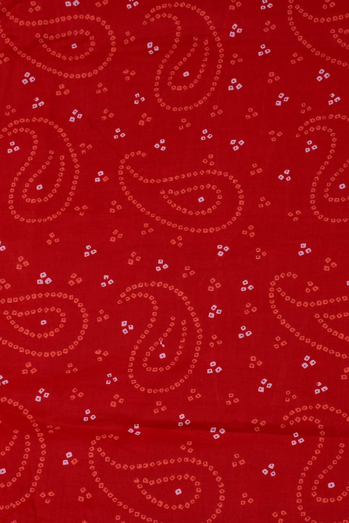 Red Leaf Print Cotton Fabric