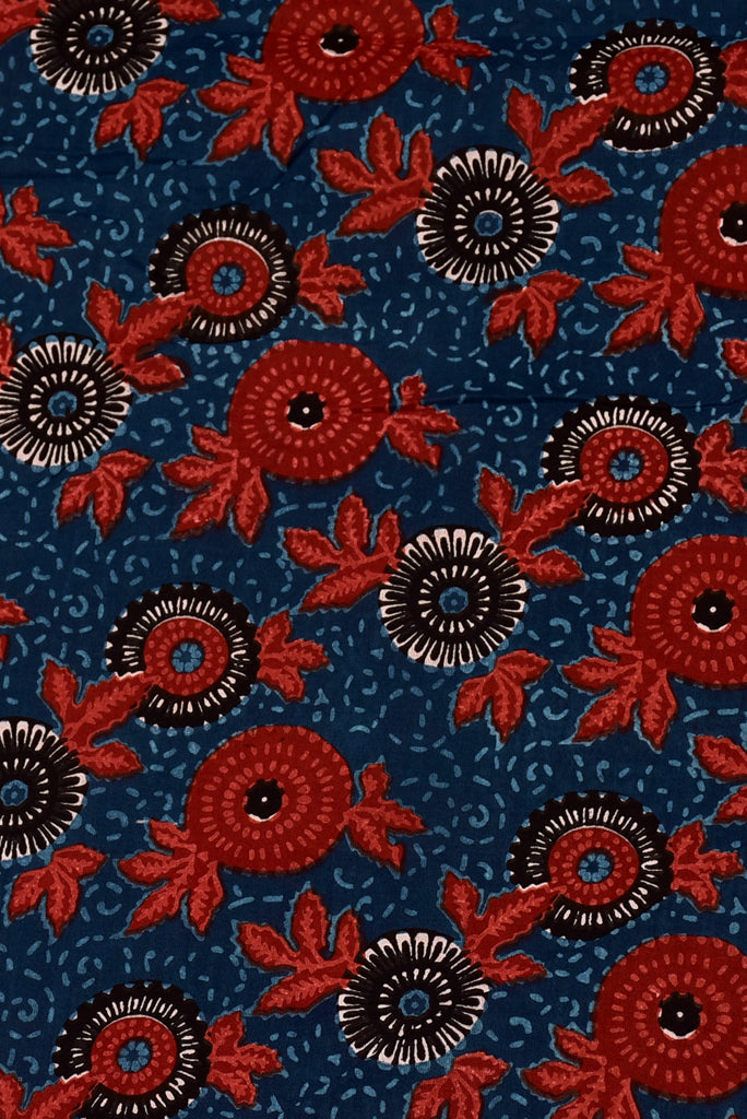 Red & White Flower Print Cotton Fabric
