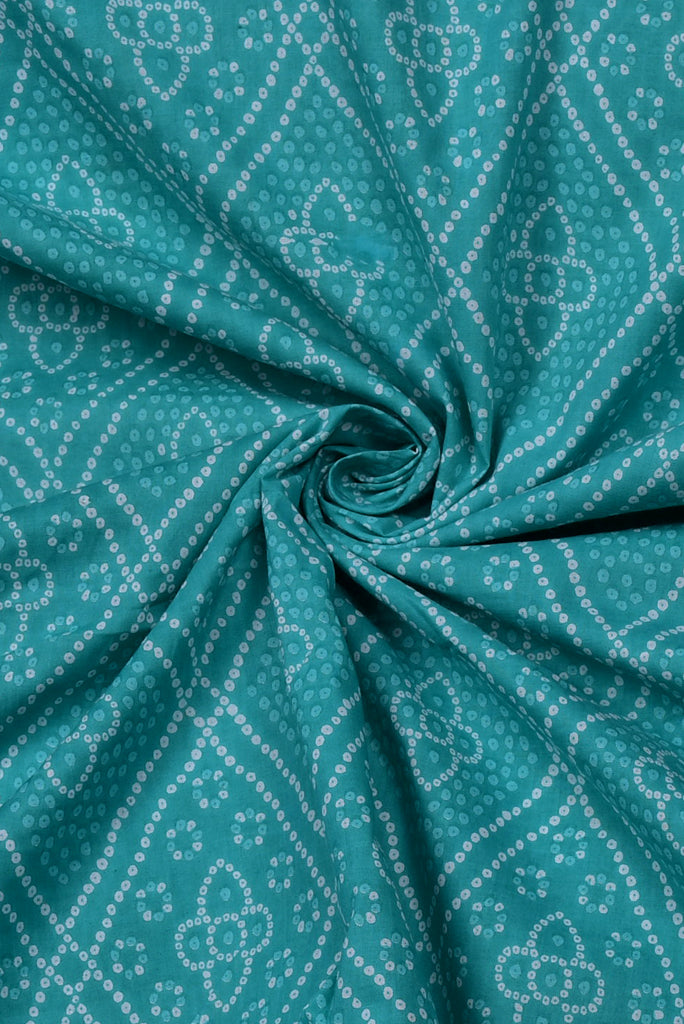 Light Blue Flower Print Cotton Fabric