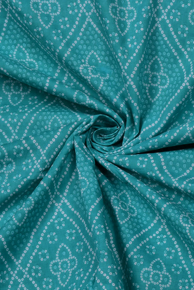 Light Blue Flower Print Cotton Fabric