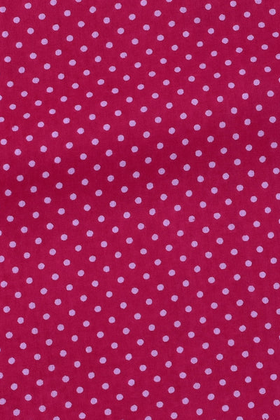 Pink Polka Dots Printed Cotton Fabric