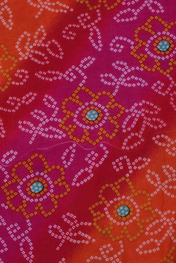 Multicolor Bandhej Printed Cotton Fabric