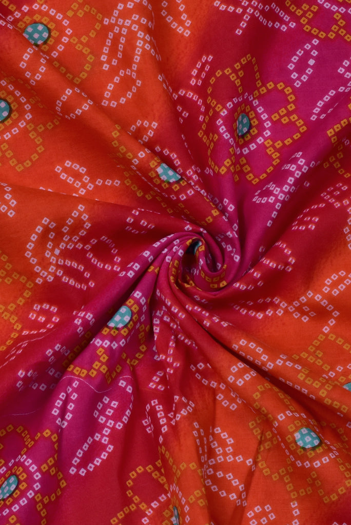 Multicolor Bandhej Printed Cotton Fabric