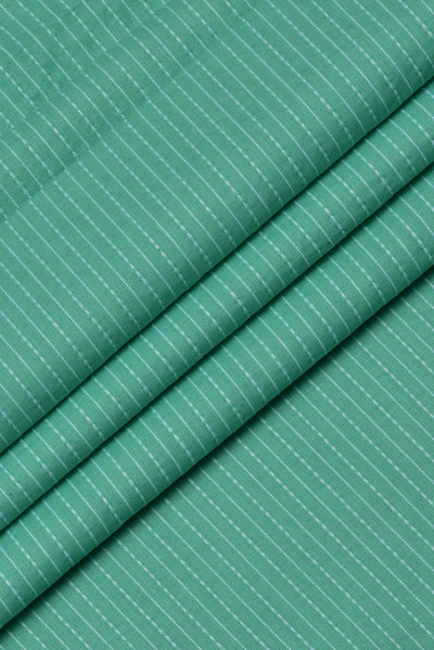 Honey Green Stripes Printed Cotton Fabric