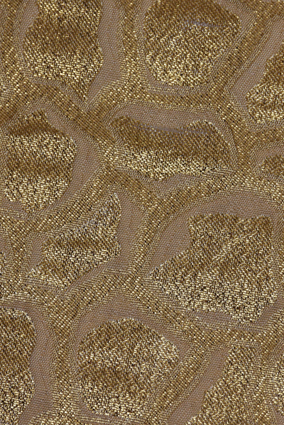 Golden Print Jacquard Silk Fabric