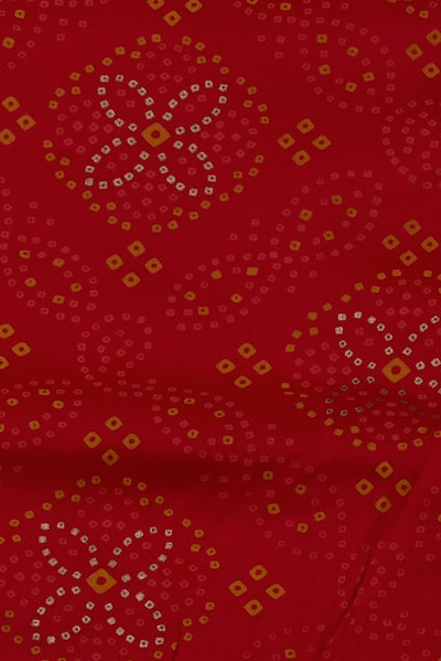 Red Flower Print Rayon Fabric