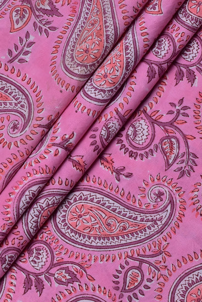 Pink Butta Print Cotton Fabric