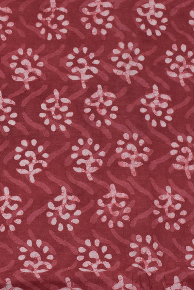 Brown Flower Print Cotton Fabric