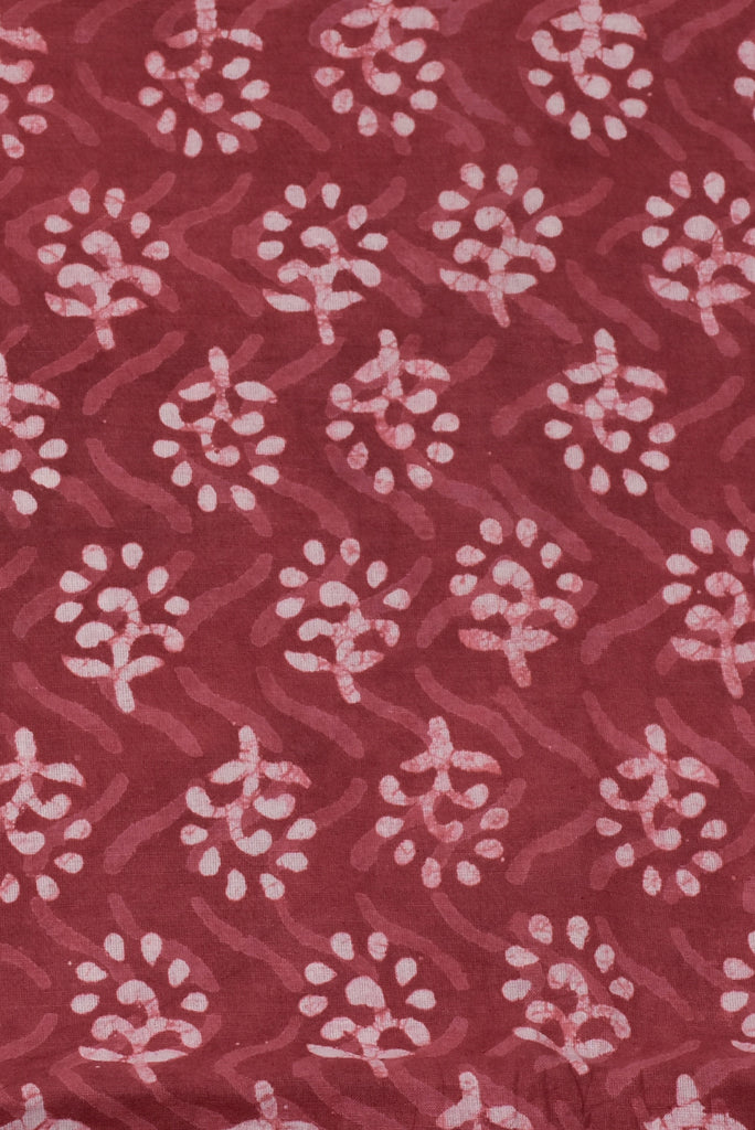 (Cut Piece 0.55 Mtr) Brown Flower Print Cotton Fabric