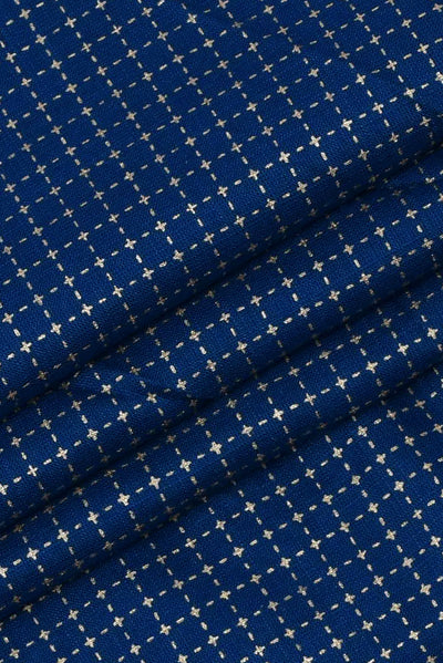 Navy Blue Stripes Cotton Fabric