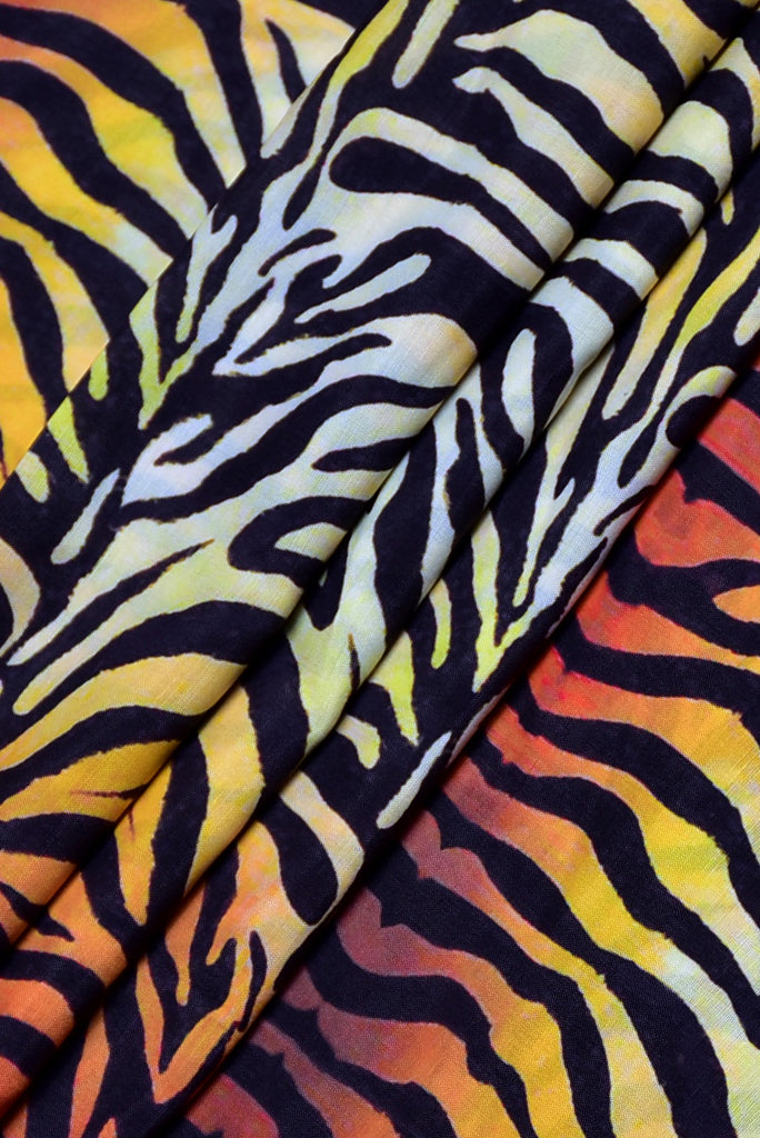 Multicolor Animal Print Muslin Fabric