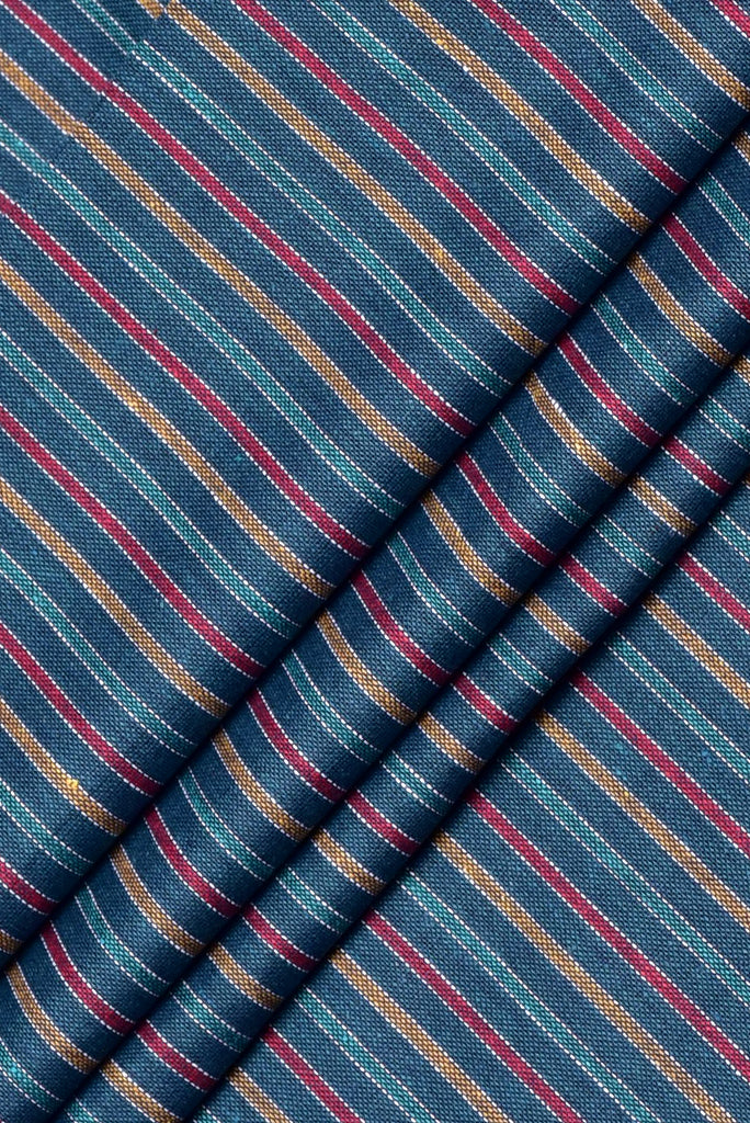 Multicolor Stripes Print Rayon Fabric