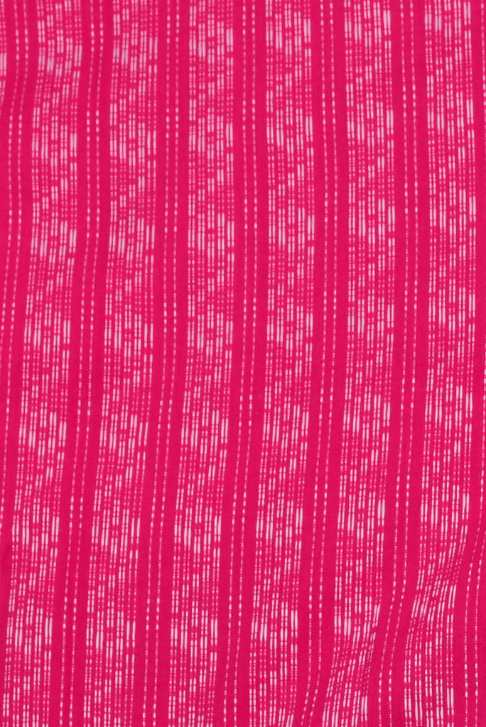 Pink Stripes Print Kantha Cotton Fabric