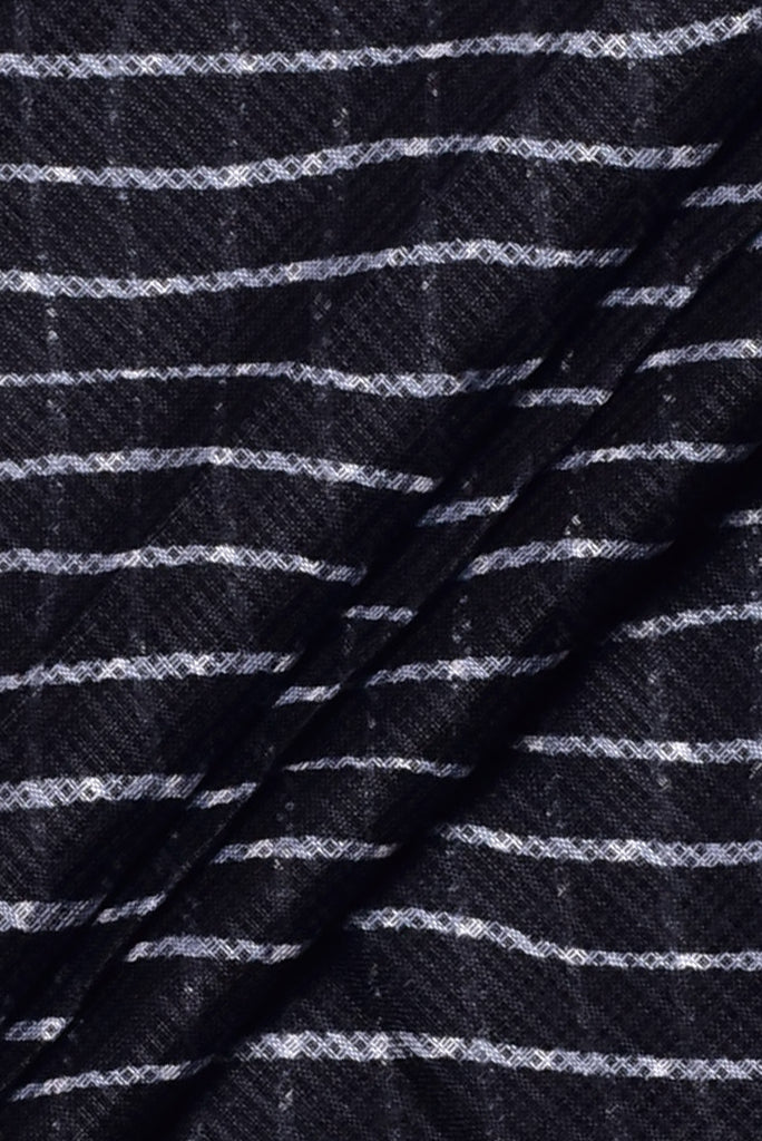 Black Stripes Print Kota Doria Fabric