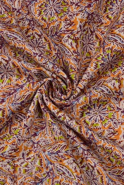 Multicolor Flower Print Rayon Fabric