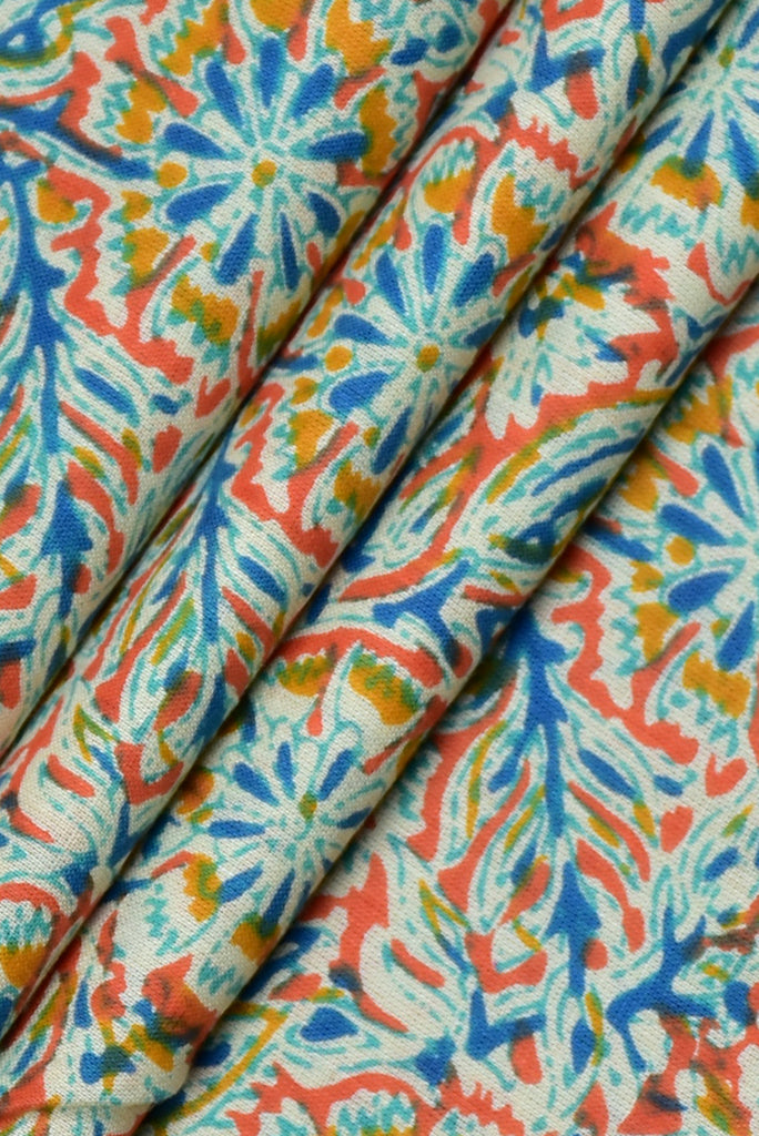 Multicolor Flower Print Cotton Fabric
