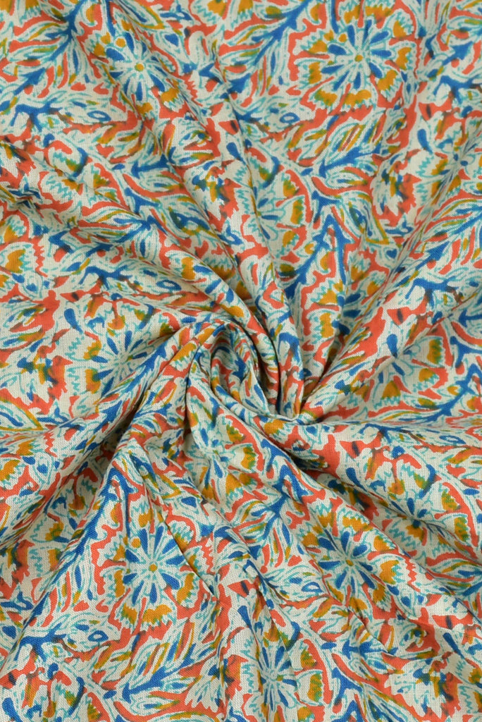 Multicolor Flower Print Cotton Fabric