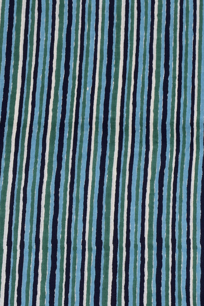 Multicolor Stripes Print Cotton Fabric