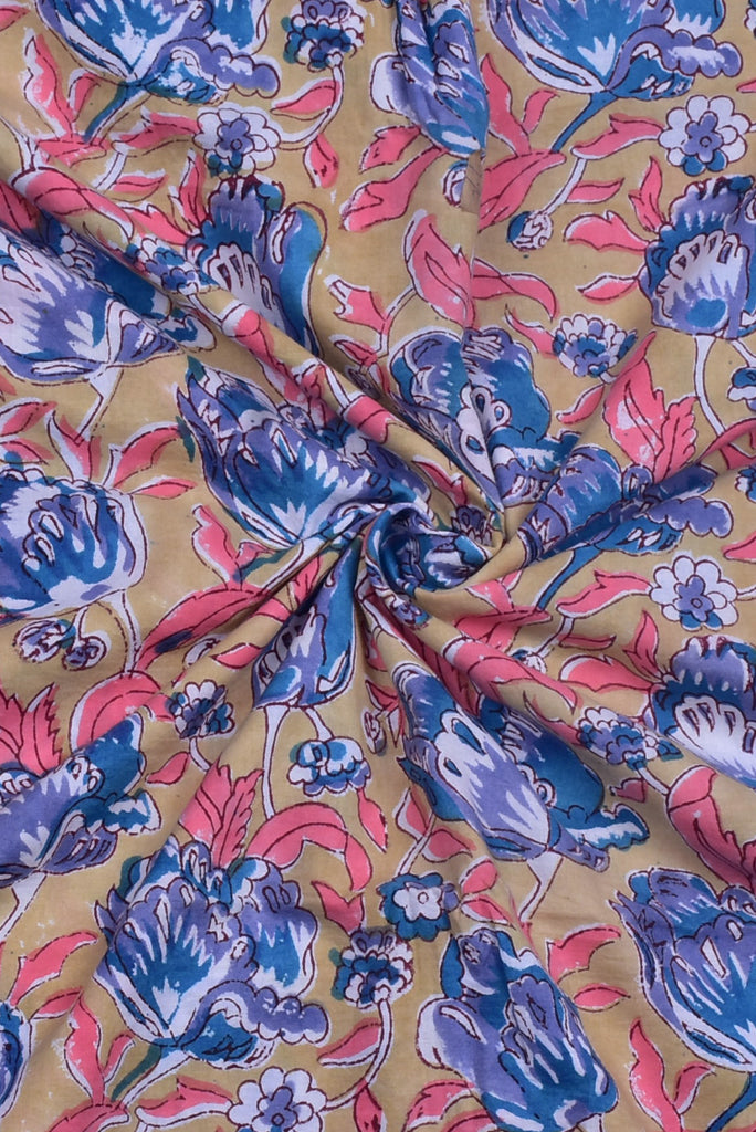Multicolor Flower Printed Cotton Fabric