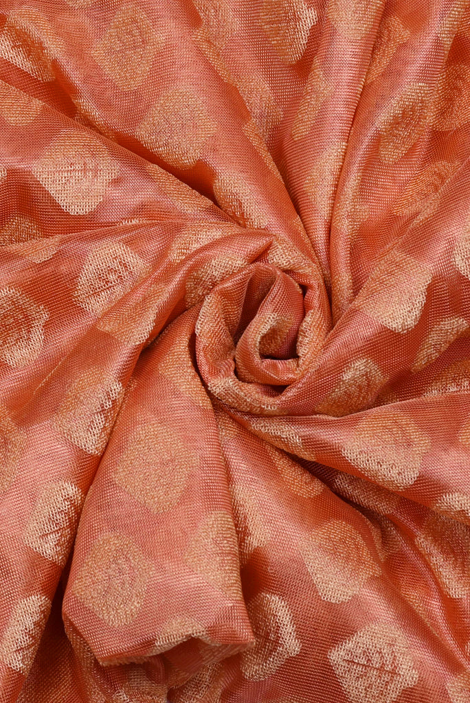 Peach  Brasso Silk Fabric