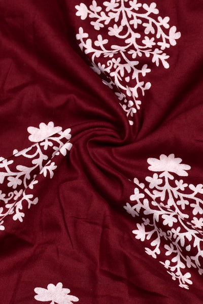 Red Flower Print Rayon Fabric