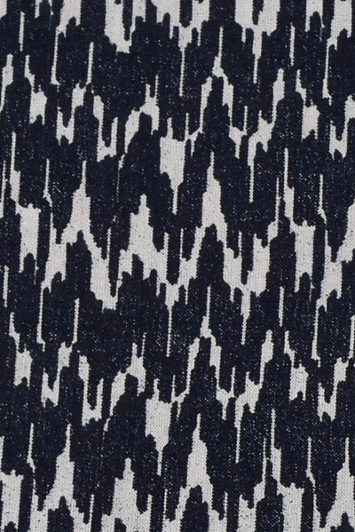 (Cut Piece 0.70 Mtr) Black Abstract Print Rayon Fabric