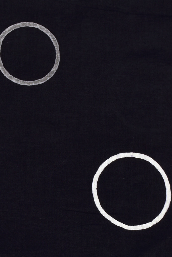 Black Circle Print Cotton Fabric