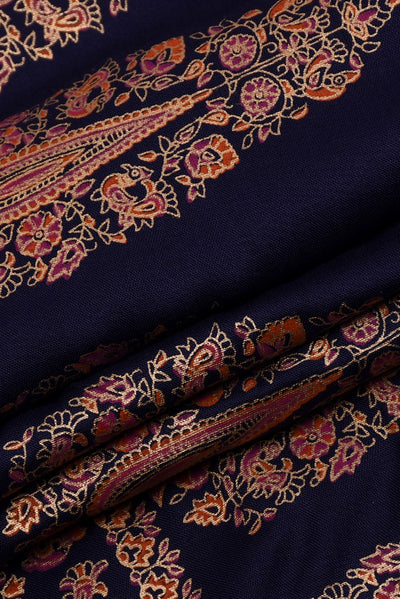 Navy Blue Rayon Print Fabric