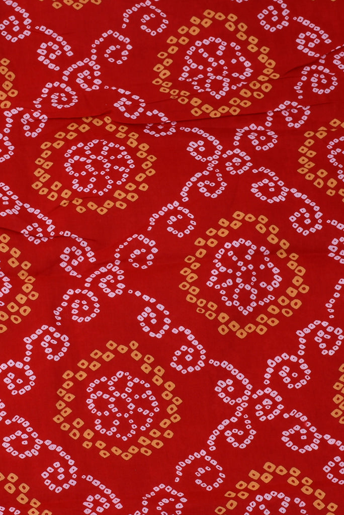 Red Bandhej Cotton Fabric