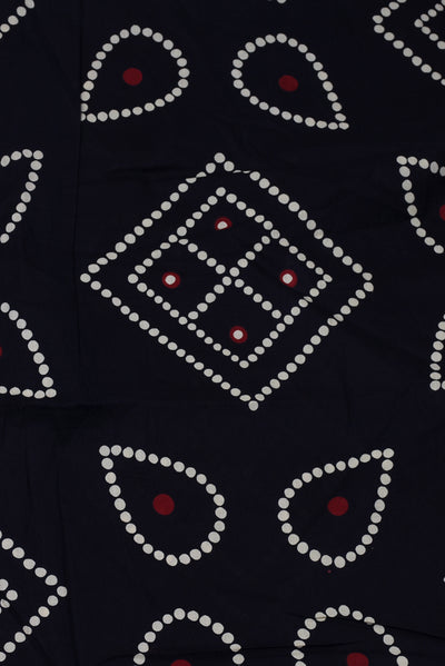 Black Bandhej Cotton Fabric