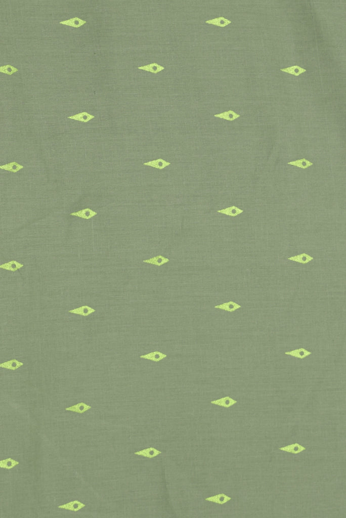 Olive Green Printed Cotton Fabric