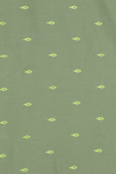 Olive Green Printed Cotton Fabric