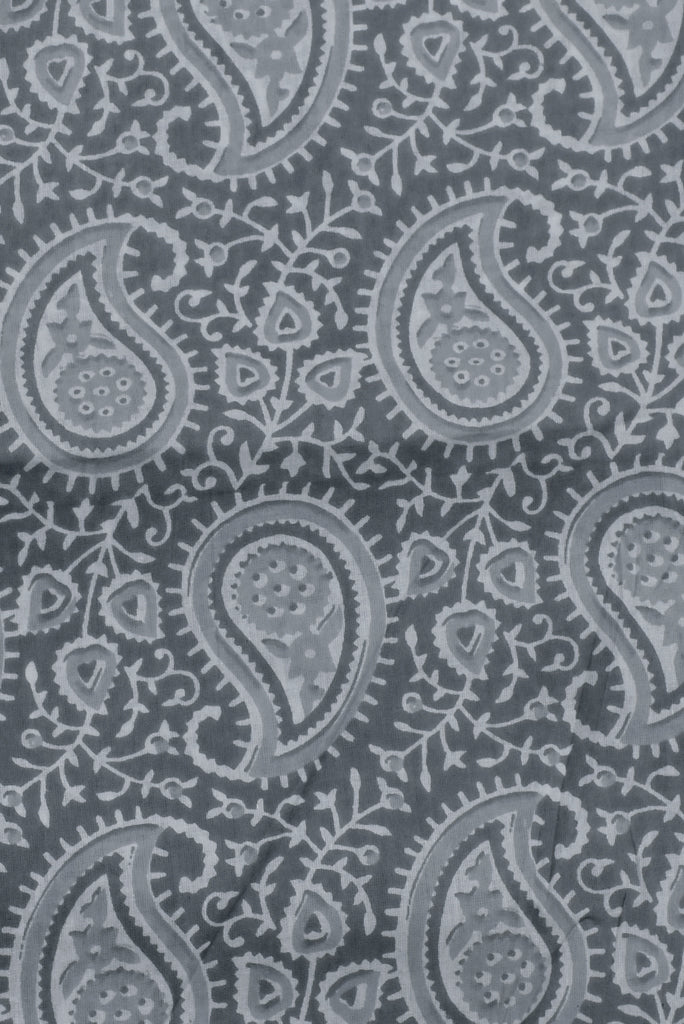 Gray Butta Print Cotton Fabric