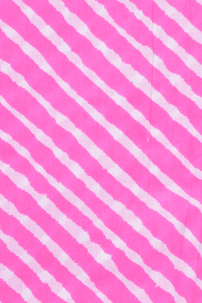 Pink Stripes Print Cotton Fabric