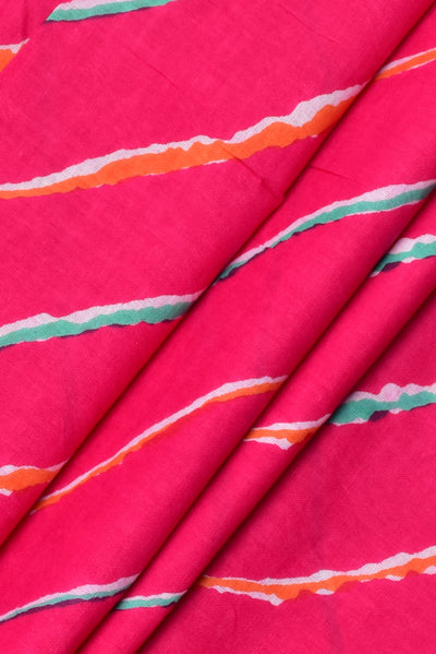 Pink Leheriya Print Cotton Fabric