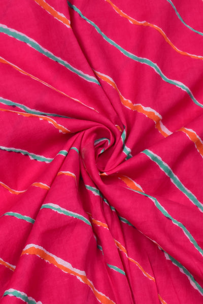 Pink Leheriya Print Cotton Fabric
