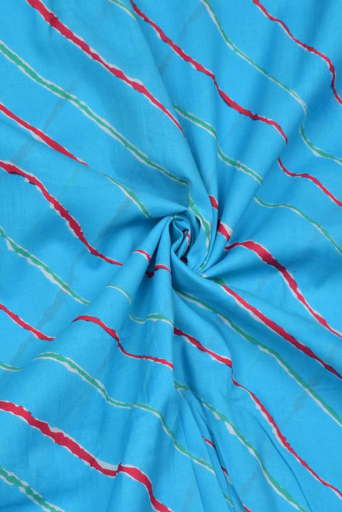 Blue Leheriya Print Cotton Fabric