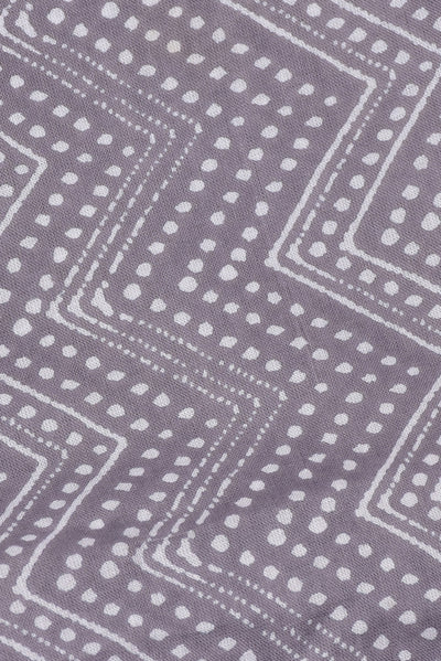 Gray Zig Zag Print Cotton Fabric