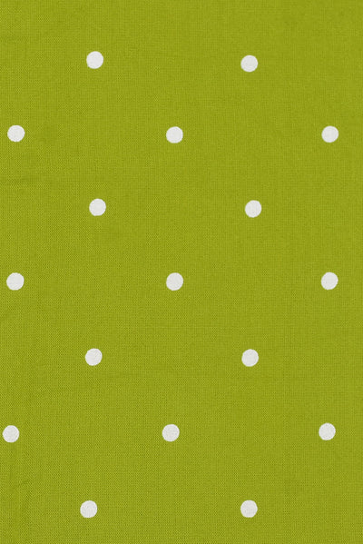 Green Polka Dots Print Rayon Fabric