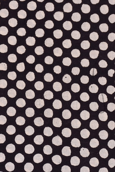 Black Polka Dots Print Cotton Fabric