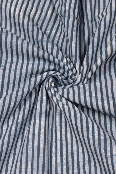 Gray Stripes Print Cotton Fabric