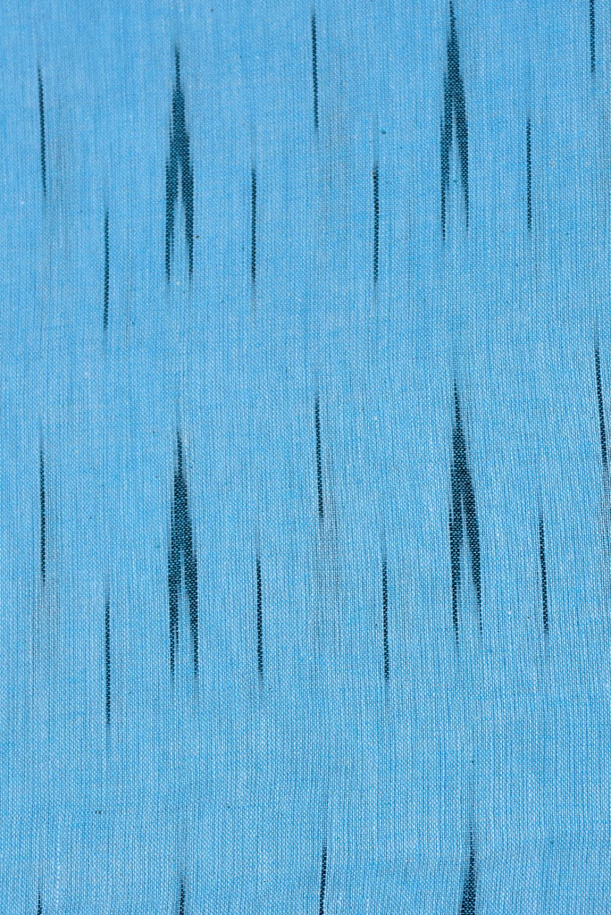 Sky Blue Abstract Print Ikat Fabric