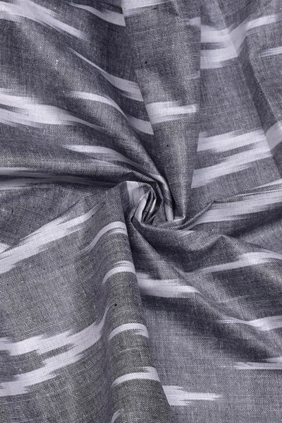 Grey Abstract Print Ikat Fabric